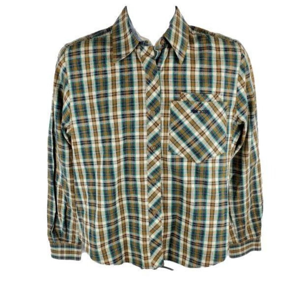 Authentic Rockies Jeanswear Button Up Shirt Mens Size Medium Plaid Long Sleeve